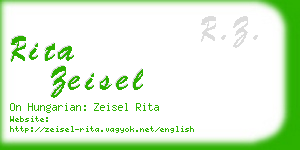 rita zeisel business card